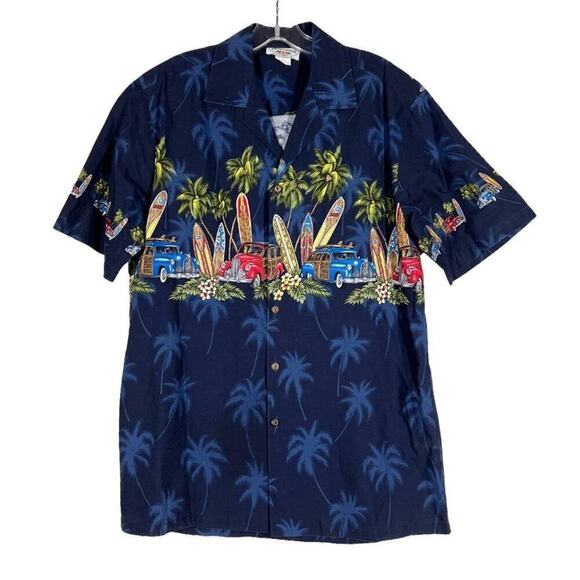Hawaiian Shirt Tropical Aloha Luau Surfboards Medium - Picture 10 of 10